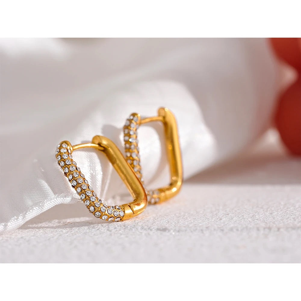 Square huggie hoop earrings