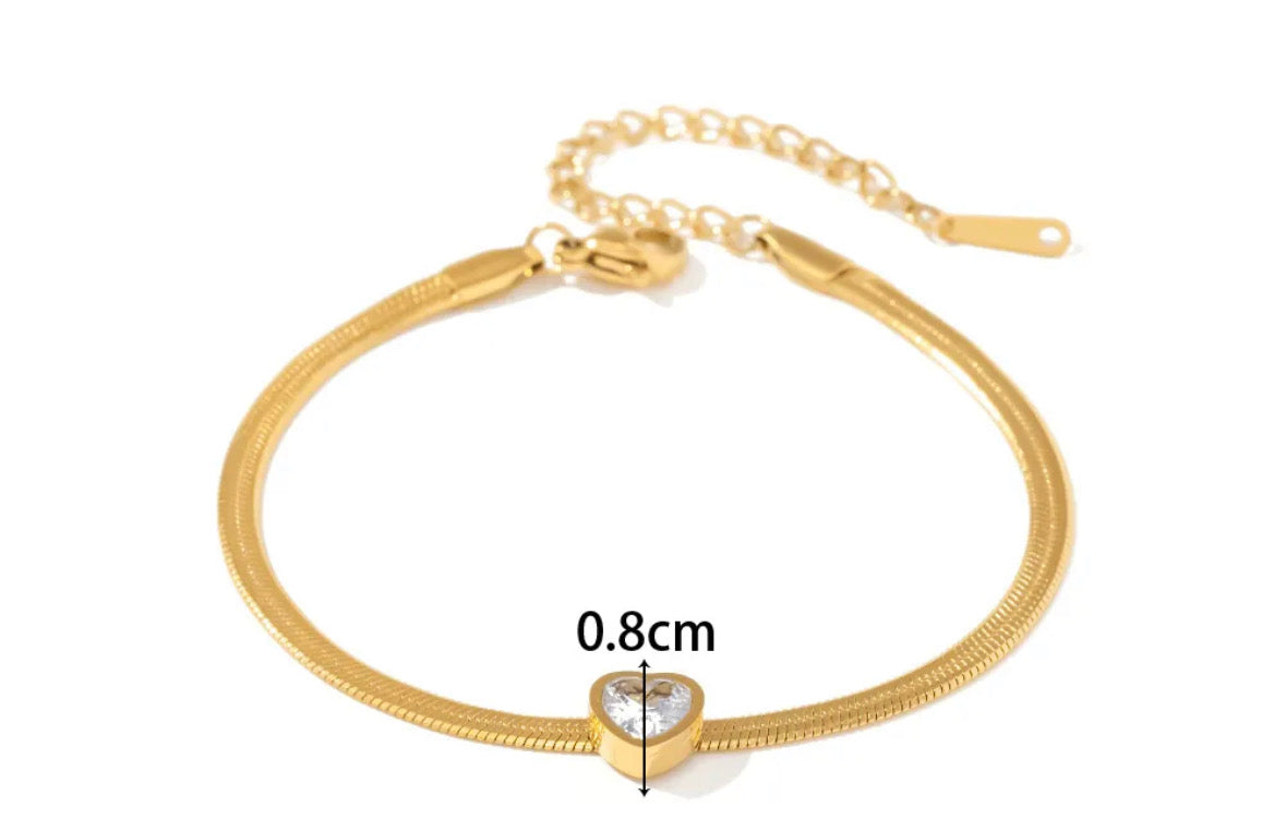 Heart snake bracelet