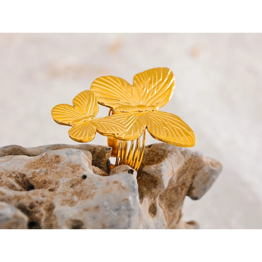 Big butterfly adjustable ring