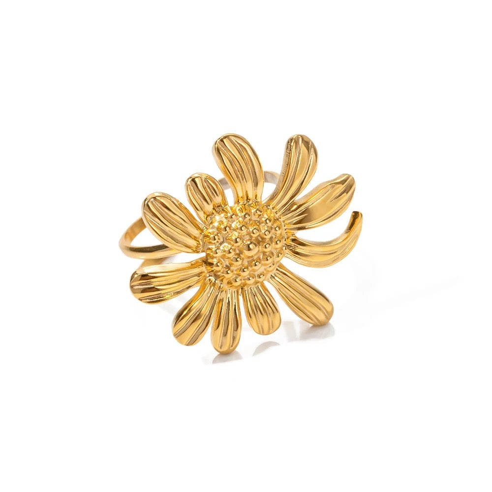 Sunflower adjustable ring