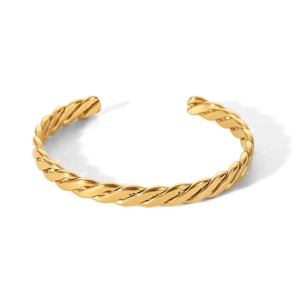 Cuban chain cuff bracelet