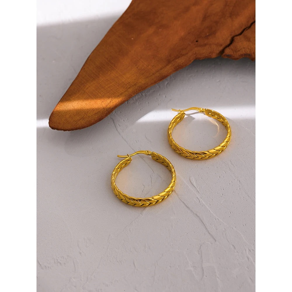 Round hoop earrings