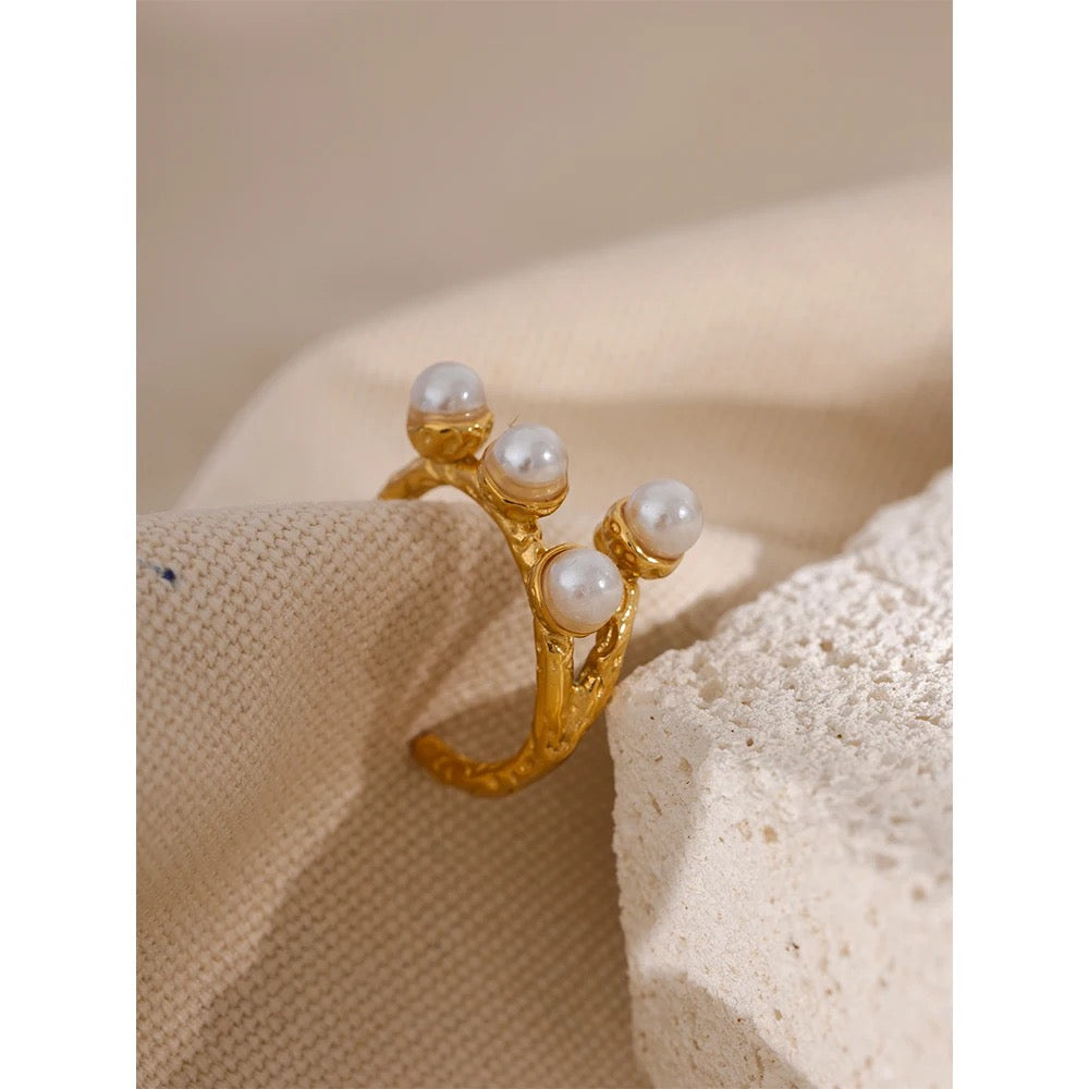 Exquisite pearl adjustable ring