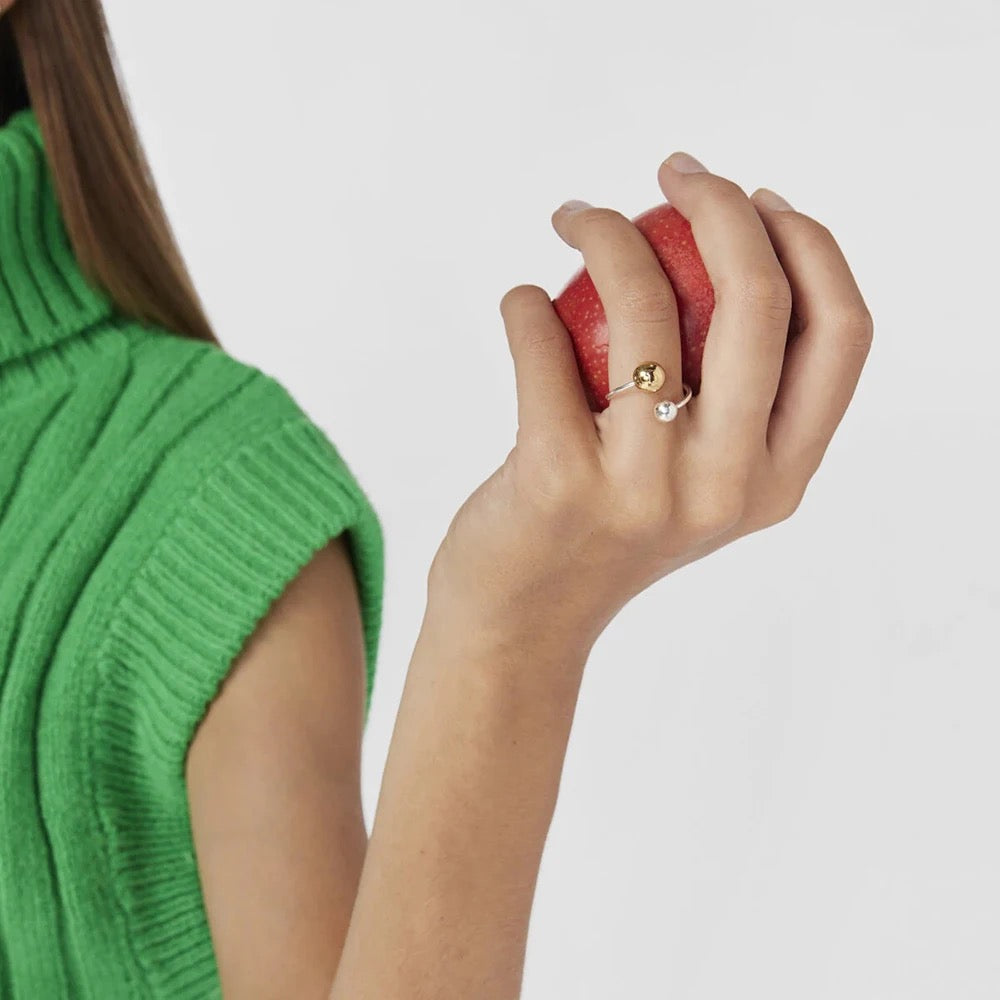 Two tone ball adjustable ring en