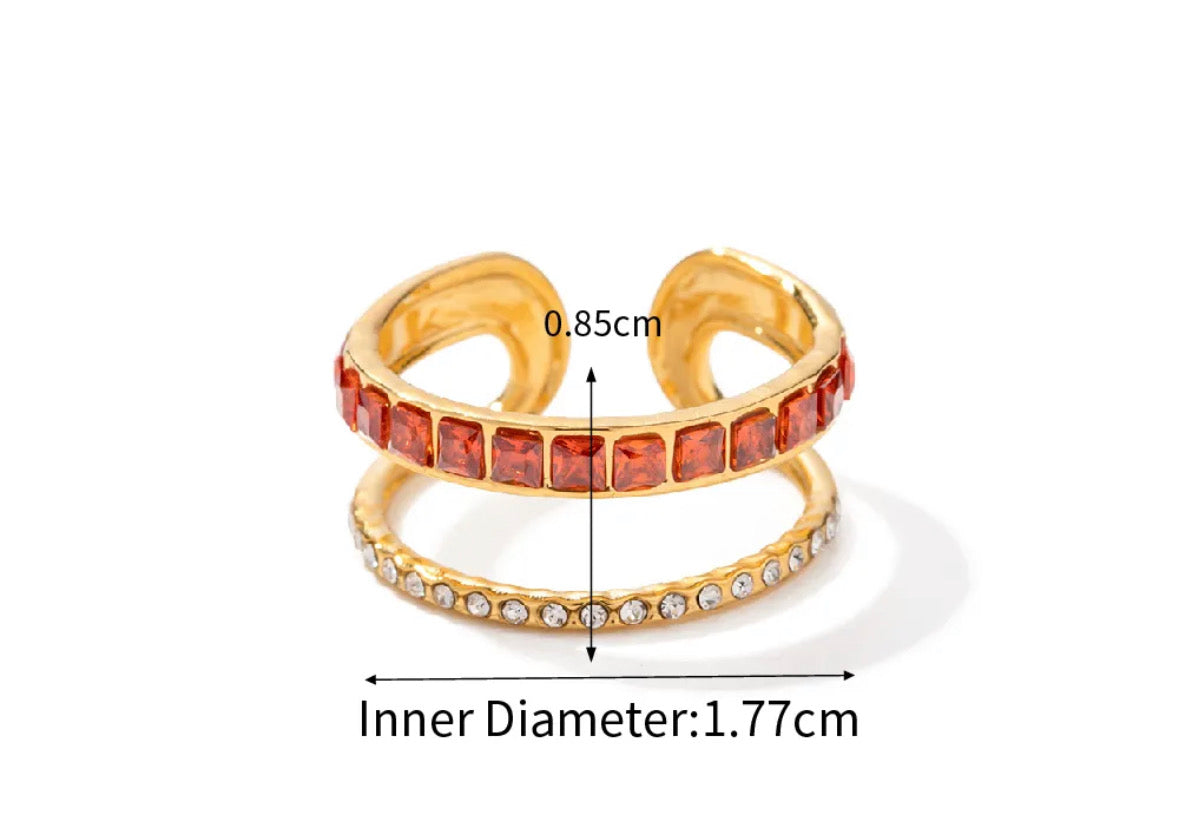 Double layer adjustable ring