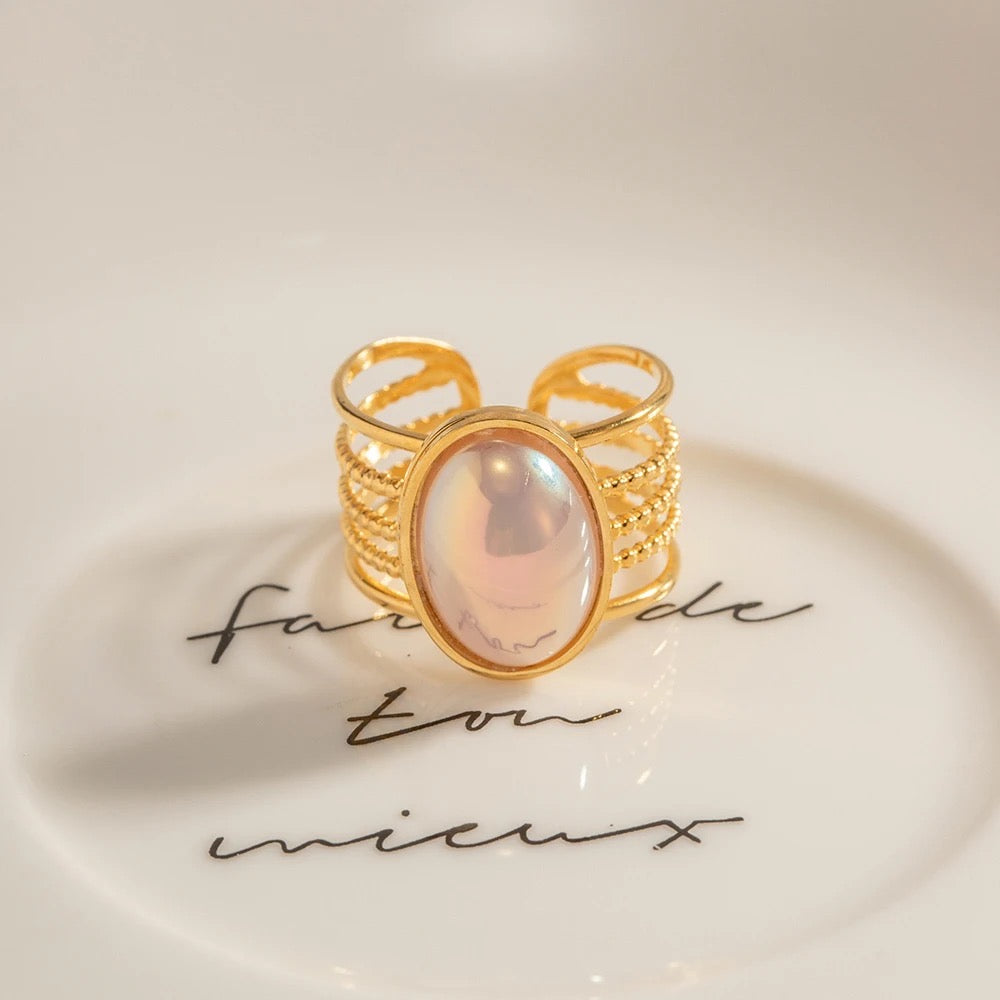Pearl adjustable ring