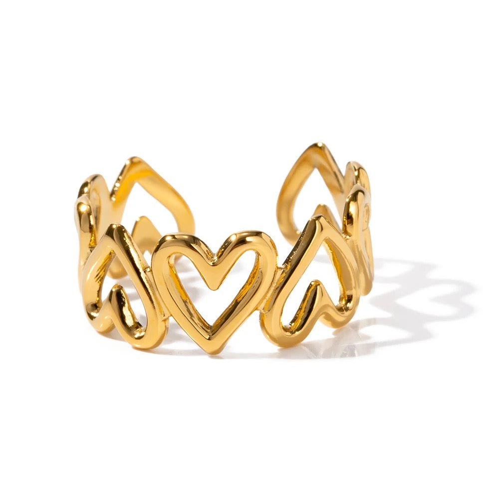 Heart adjustable ring