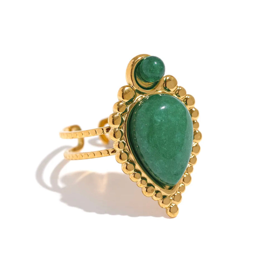 Agate natural stone adjustable ring