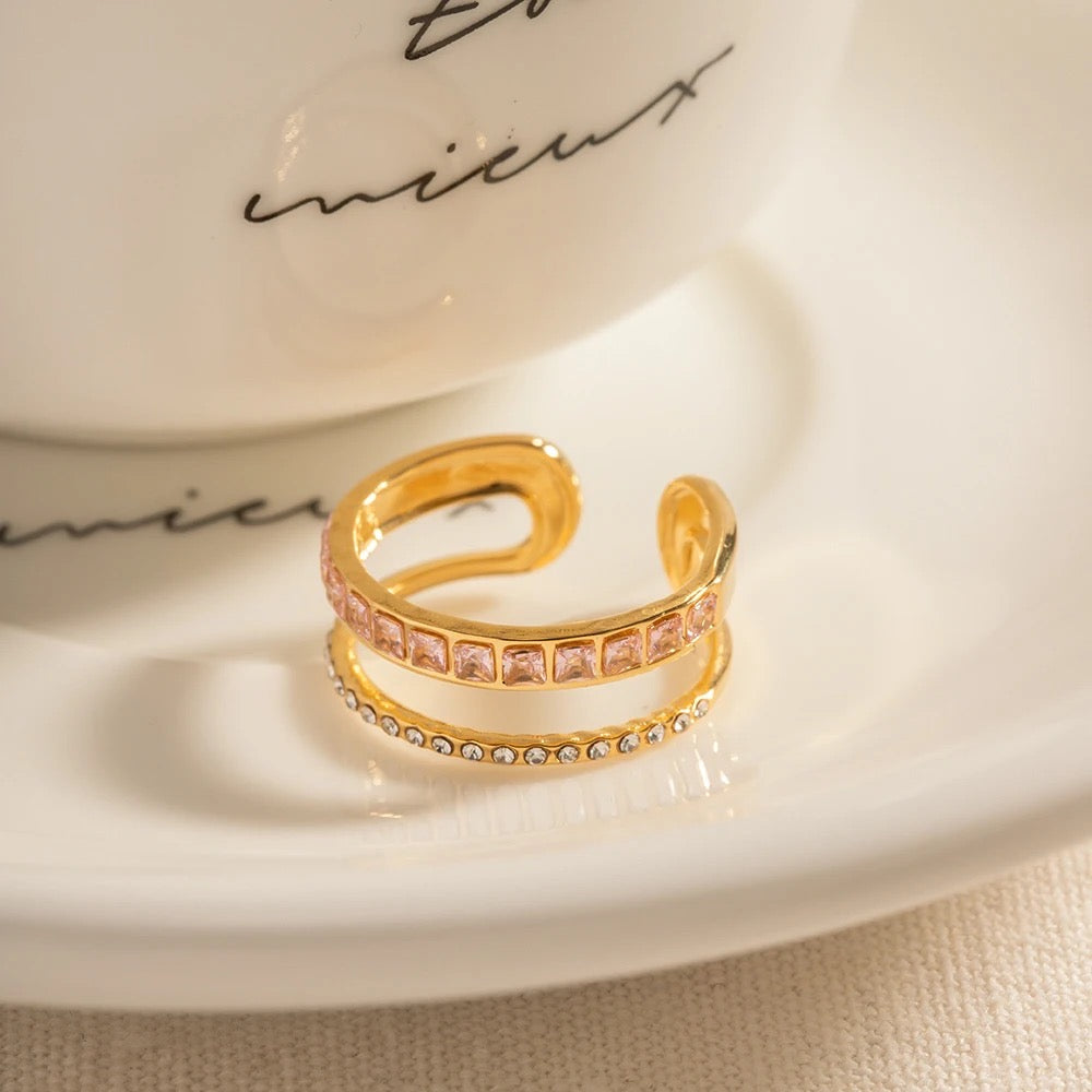 Double layer adjustable ring