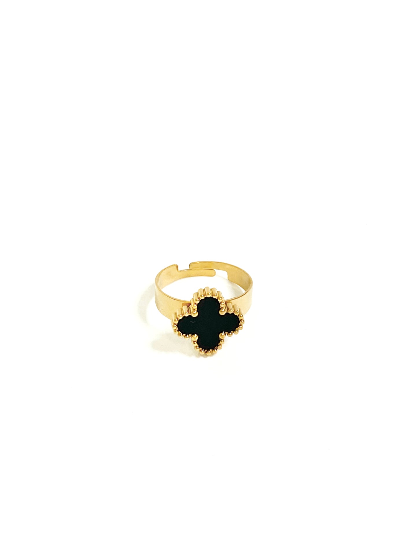 Black clover adjustable ring
