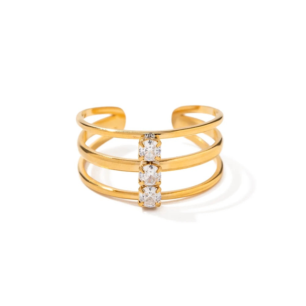 Three layer adjustable ring
