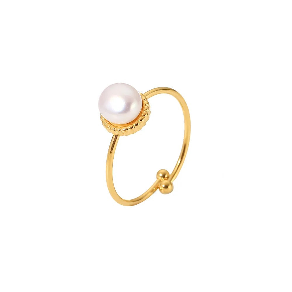 Pearl adjustable ring