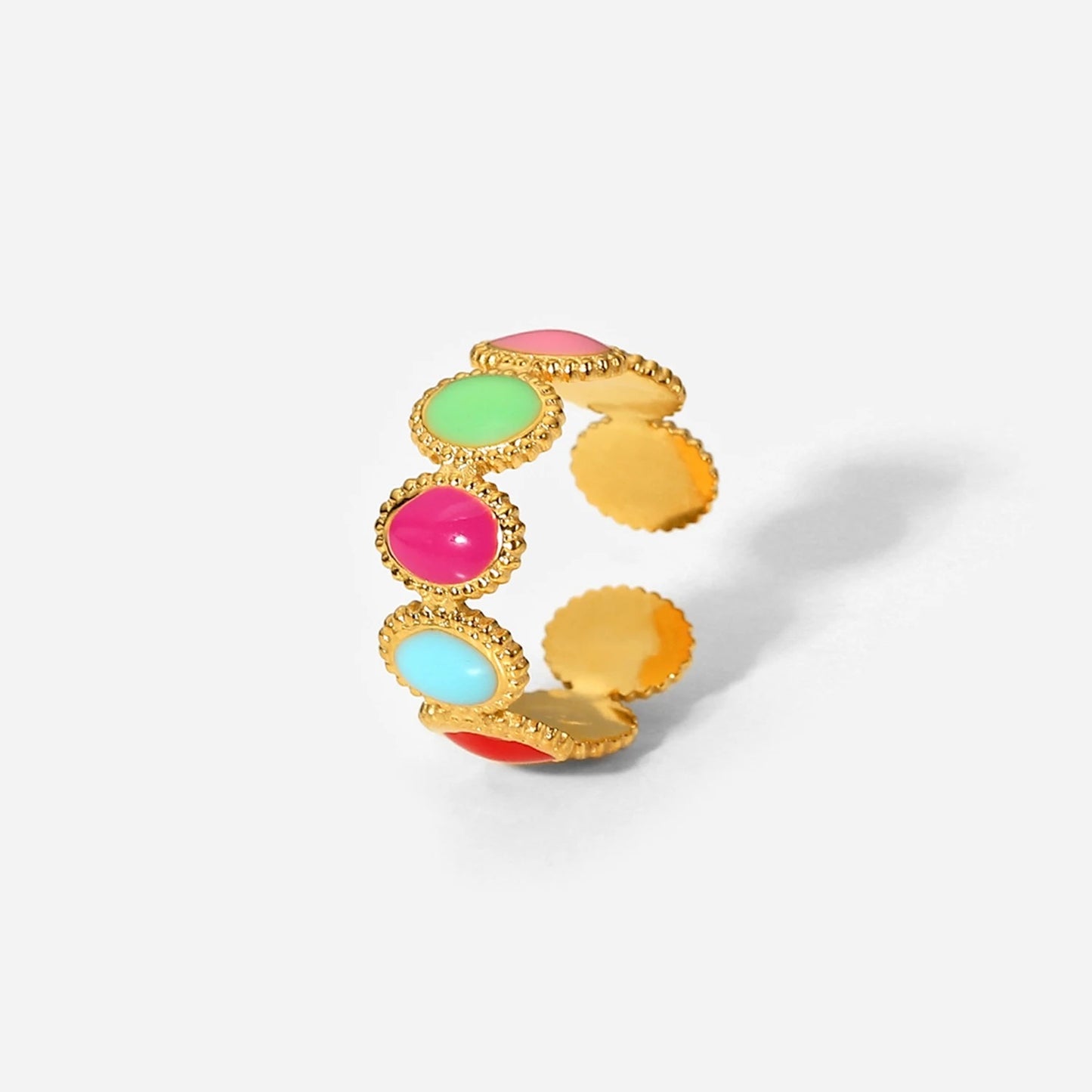 Colorful adjustable ring