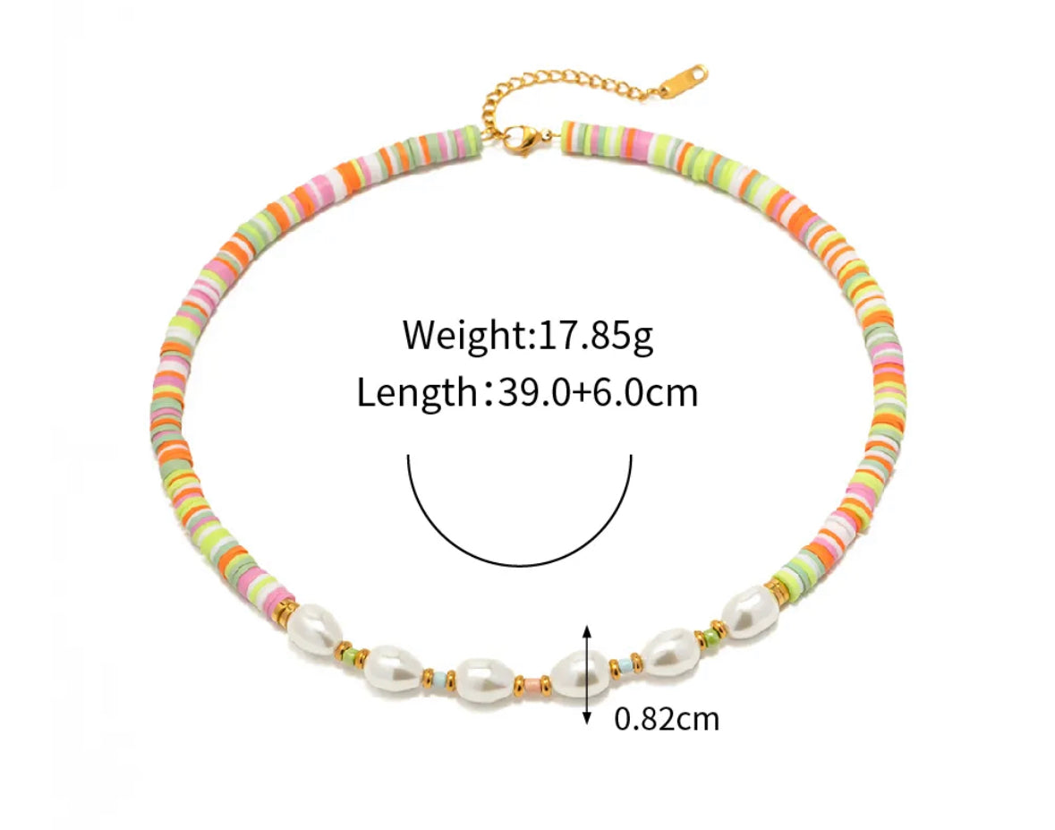 Multicolor Pearl Necklace and bracelet