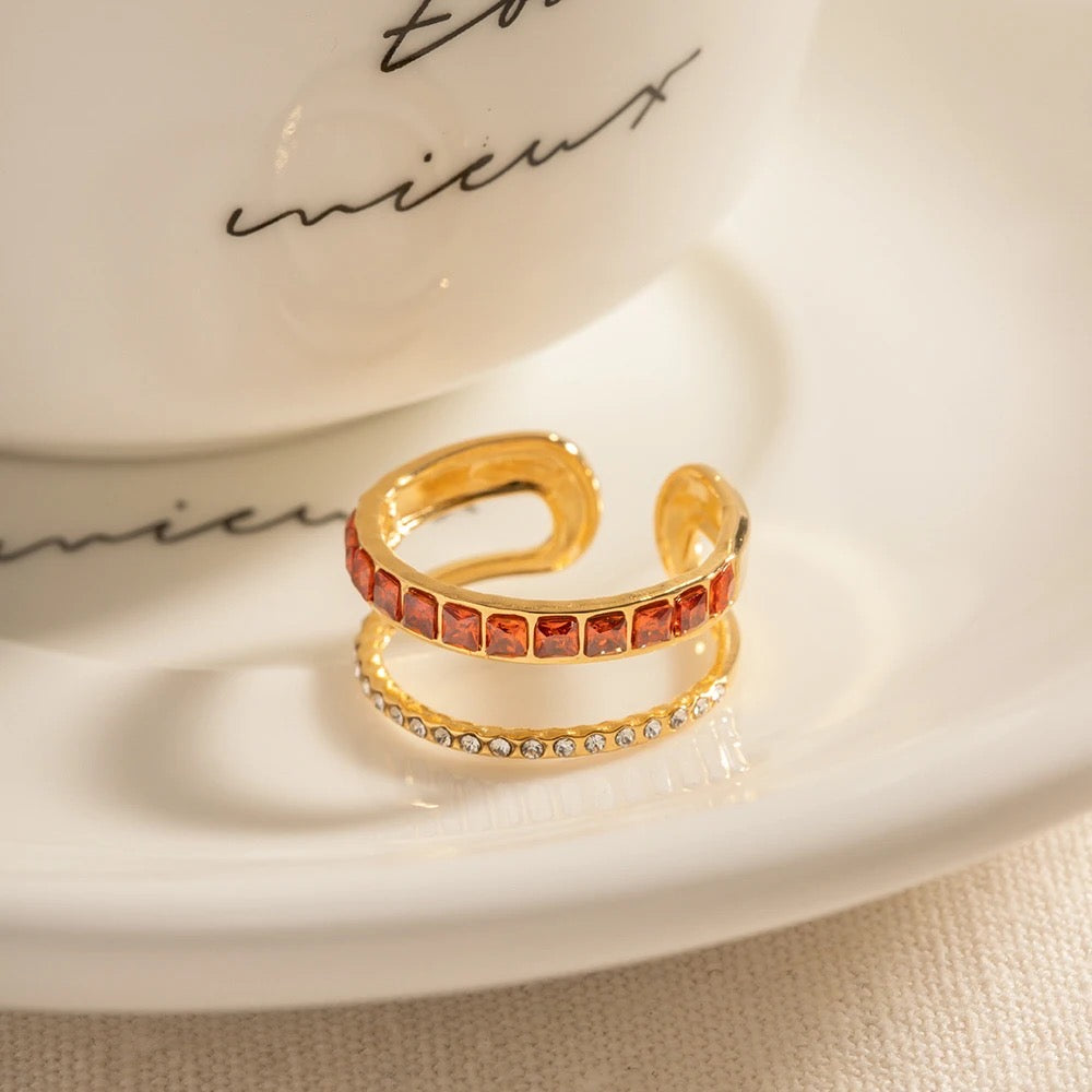 Double layer adjustable ring
