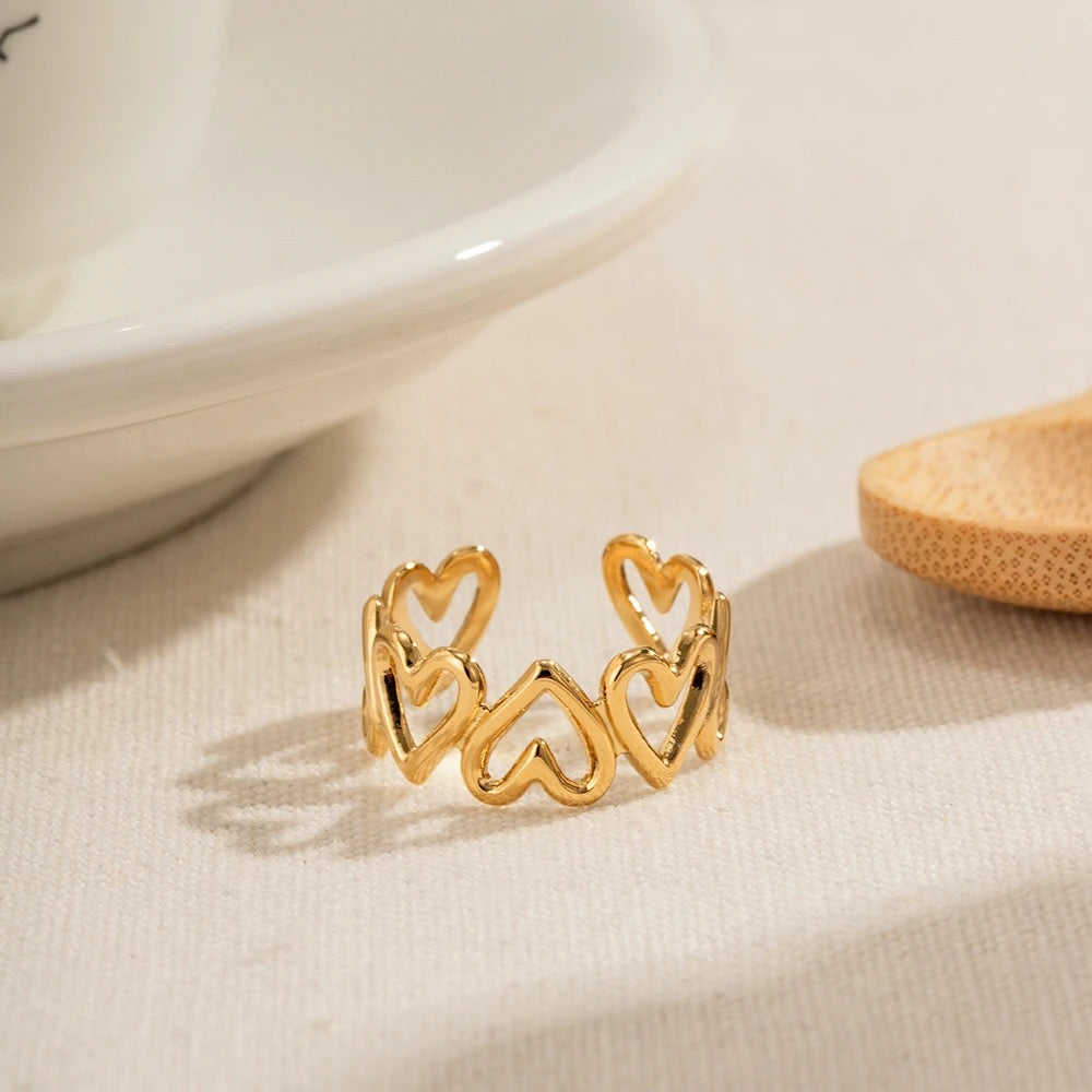Heart adjustable ring