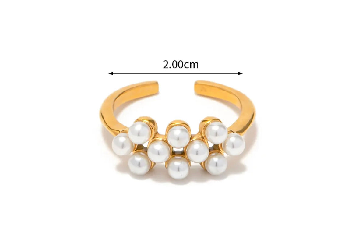 Pearl adjustable ring