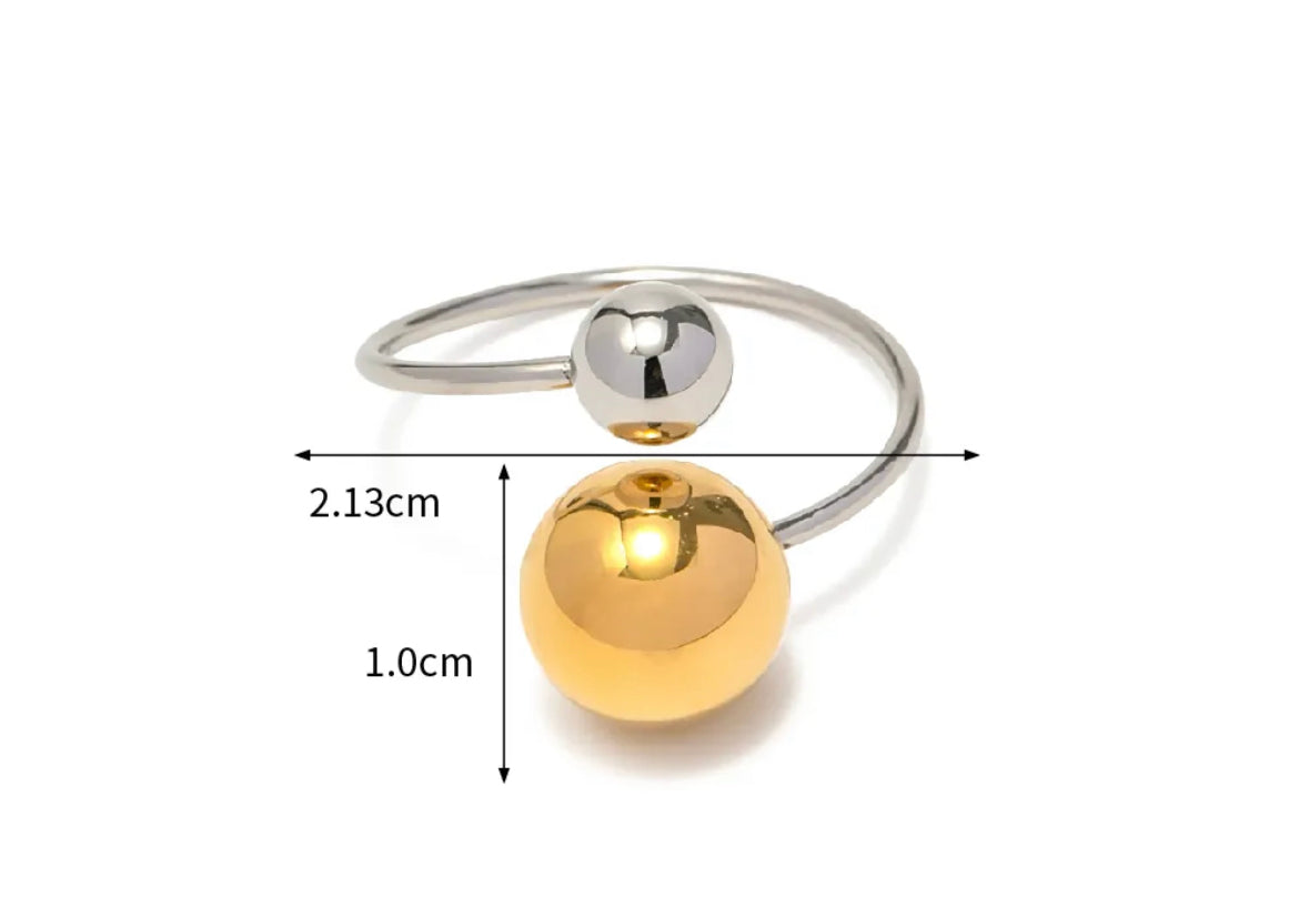 Two tone ball adjustable ring en