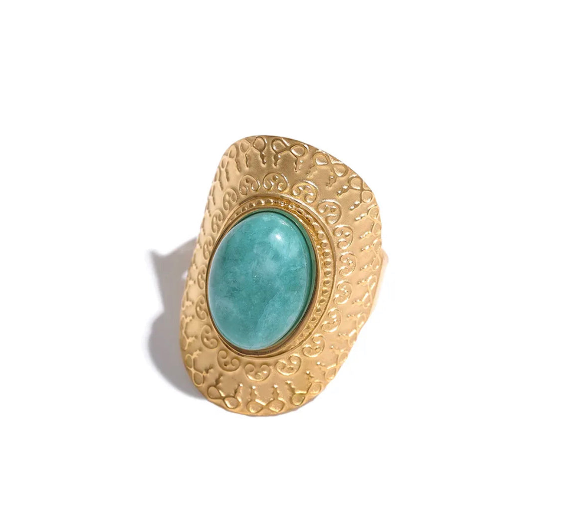 Natural stone adjustable ring