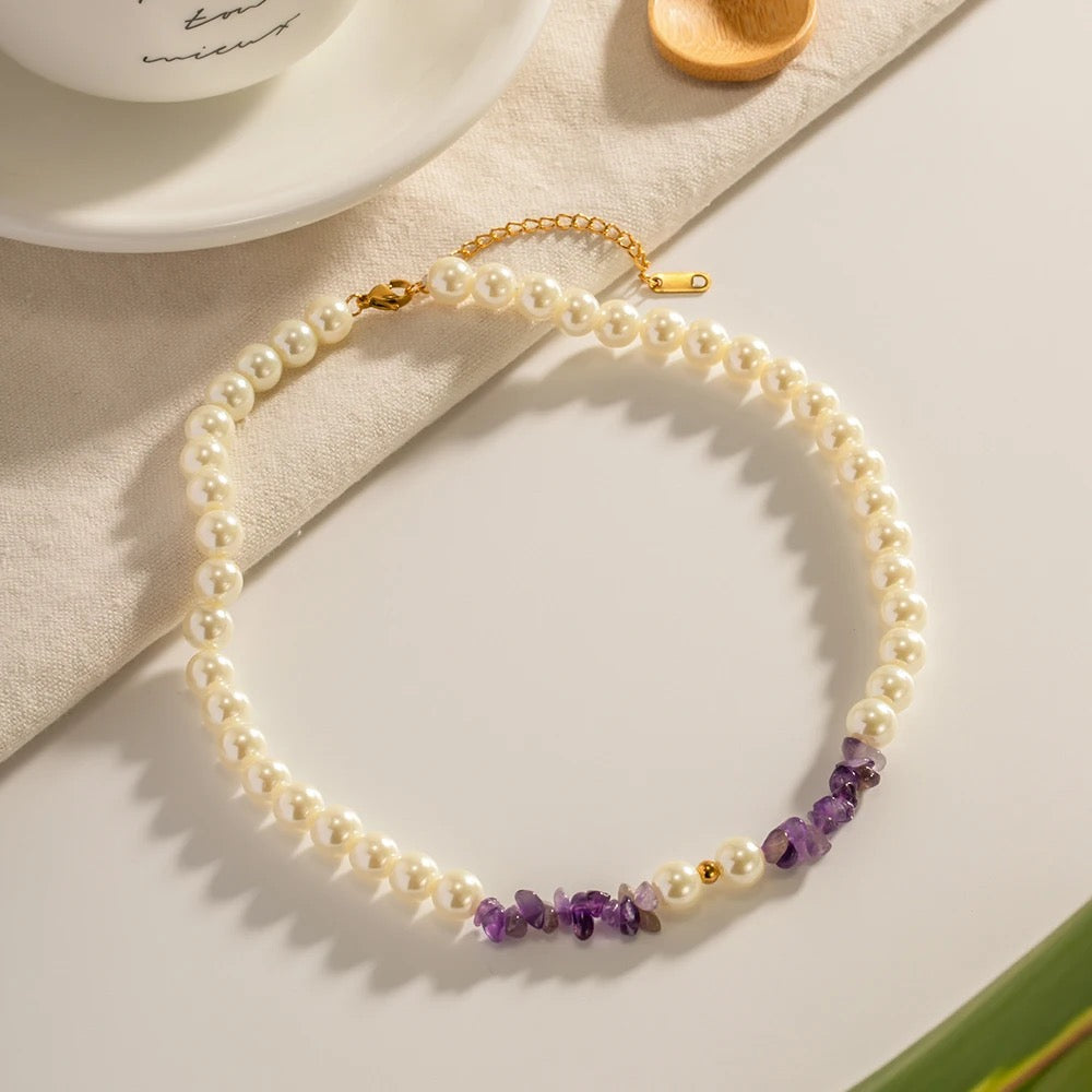 Purple pearl necklace