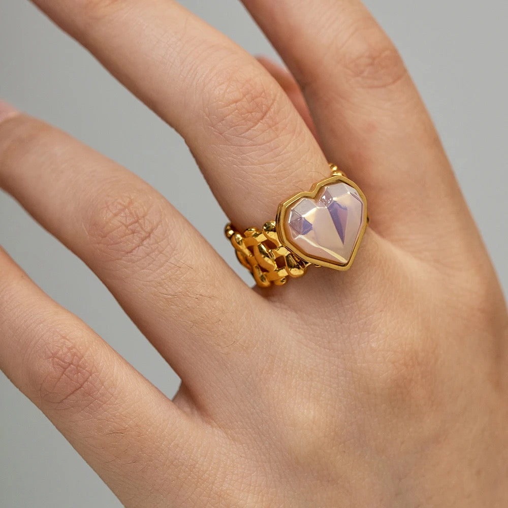Heart adjustable ring