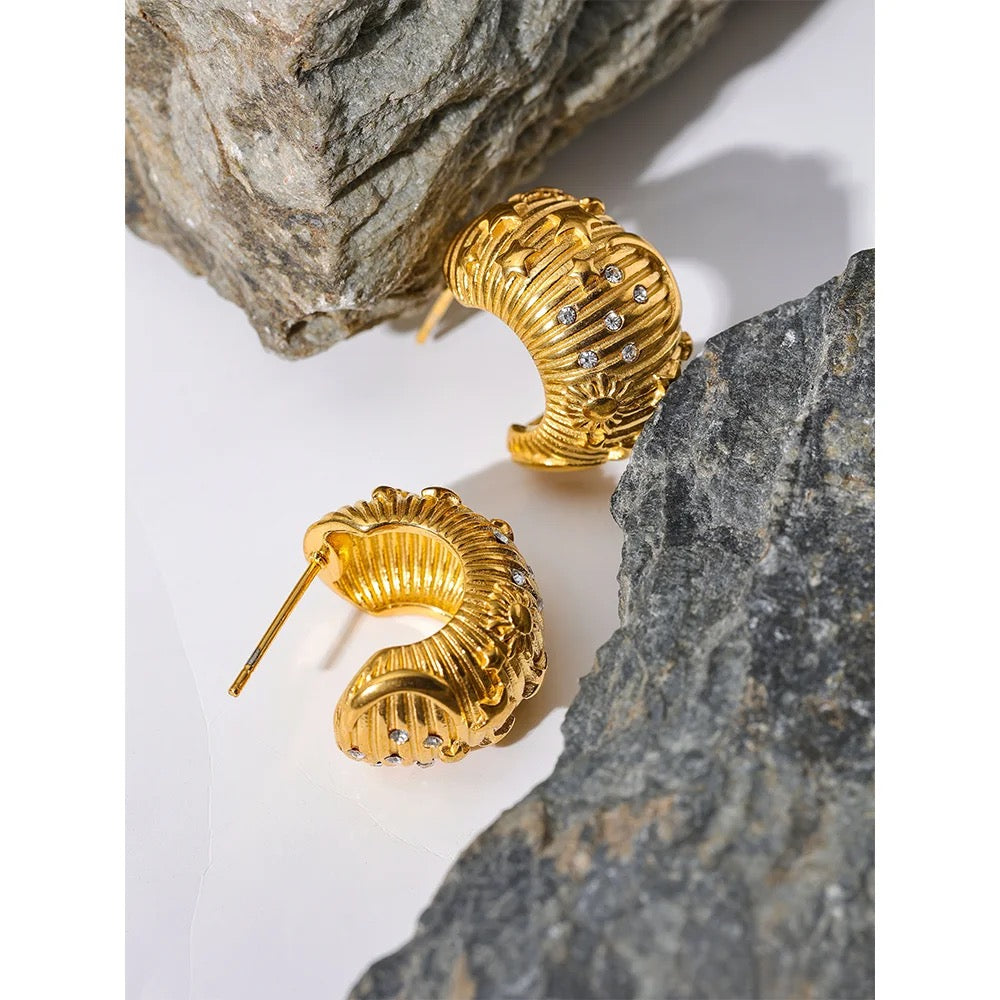 Star moon chunky hoop