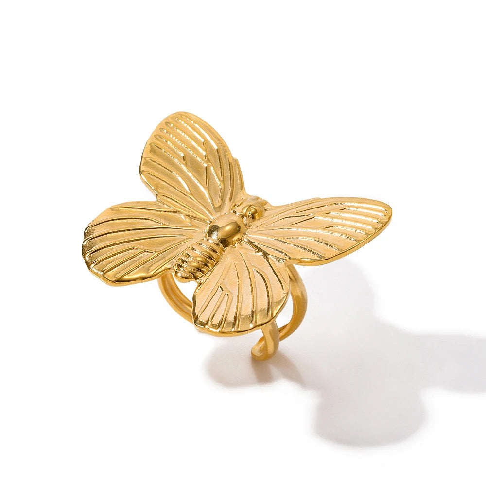 Big butterfly adjustable ring