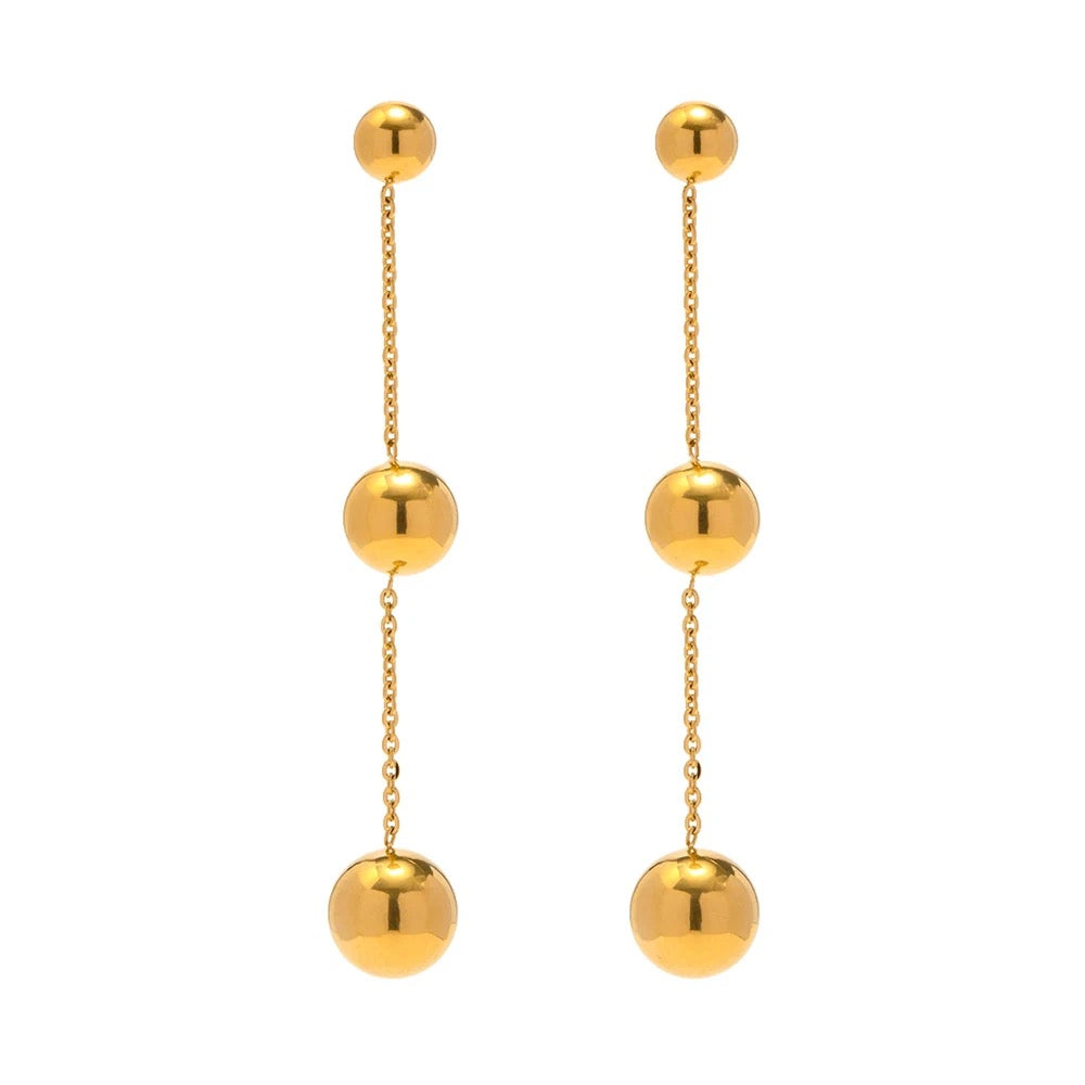 Bead long earring