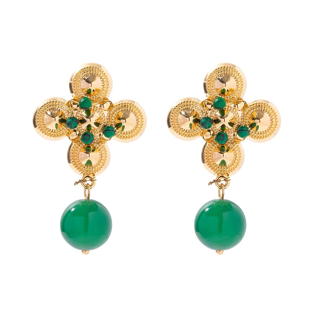Agate stone drop earring