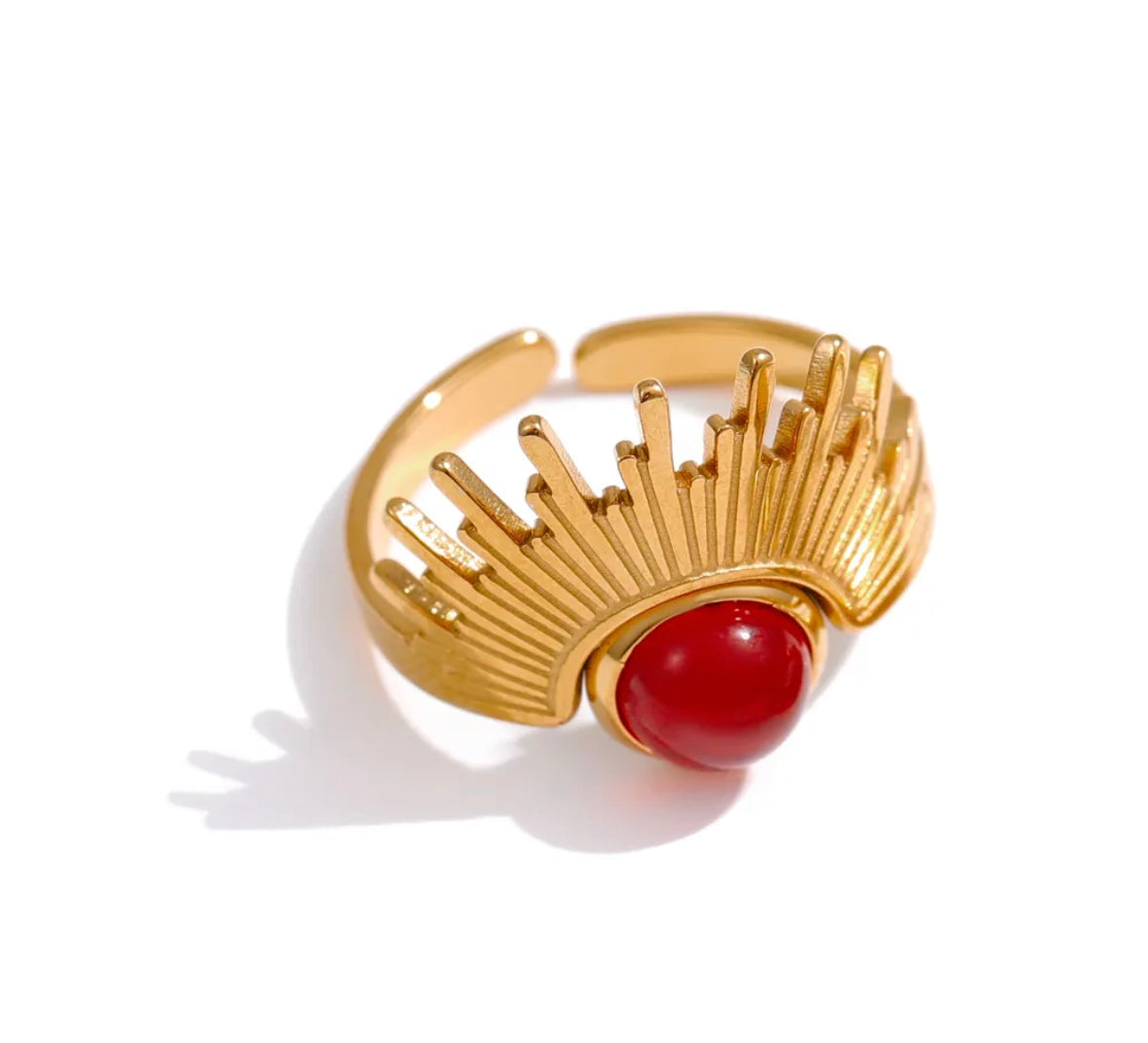 Natural stone adjustable ring