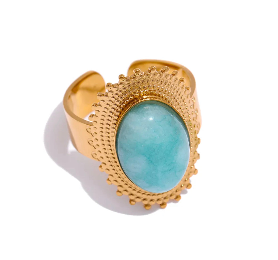 Natural stone adjustable ring