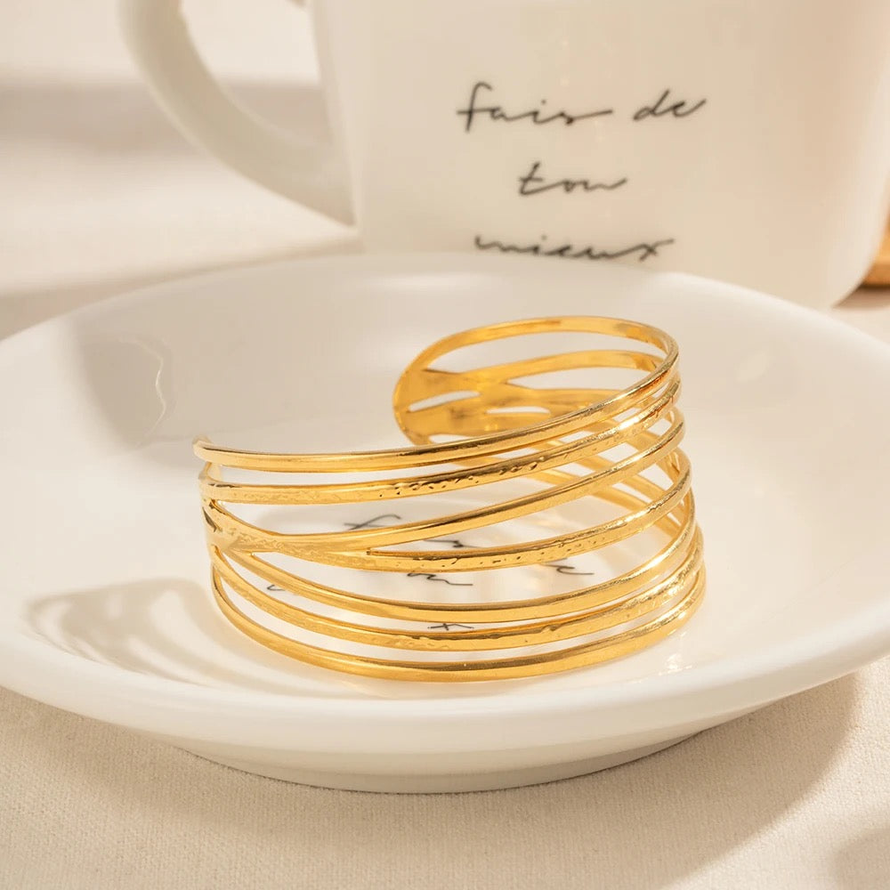 Multilayer elegant cuff bracelet