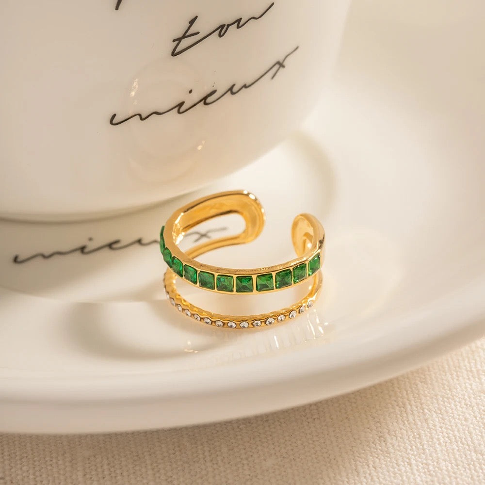 Double layer adjustable ring