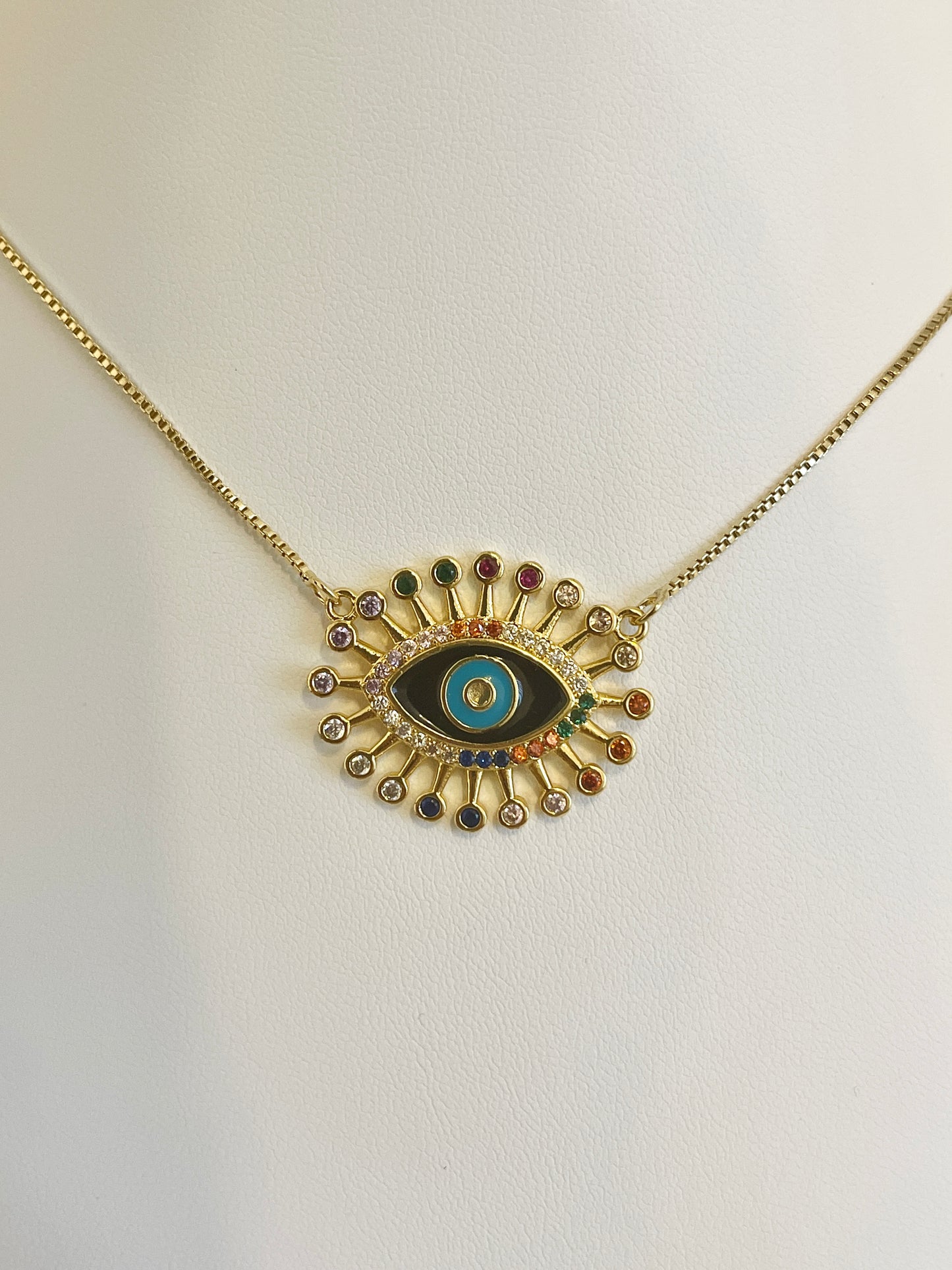 Black evil eye necklace
