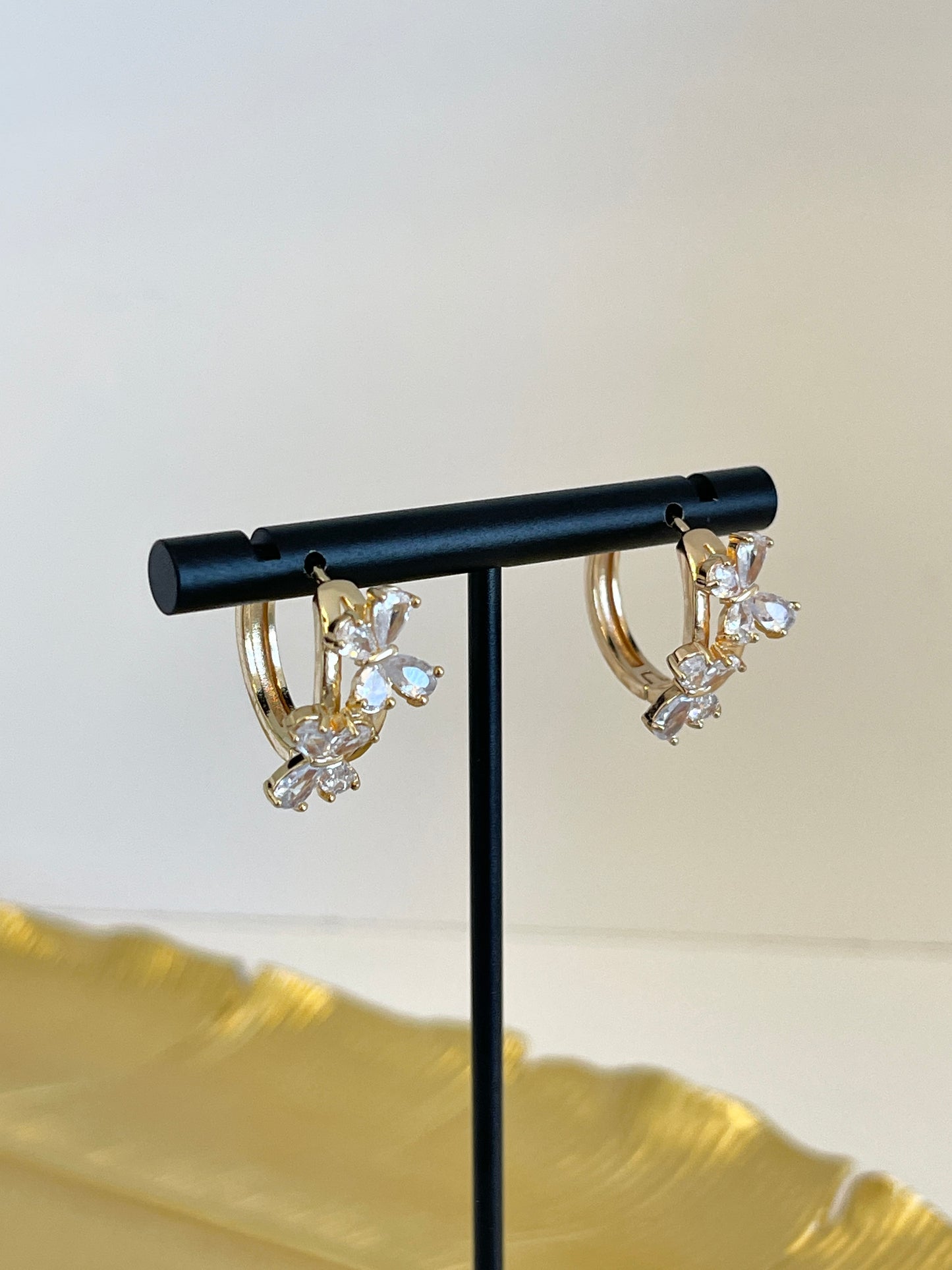 Butterfly hoop earrings