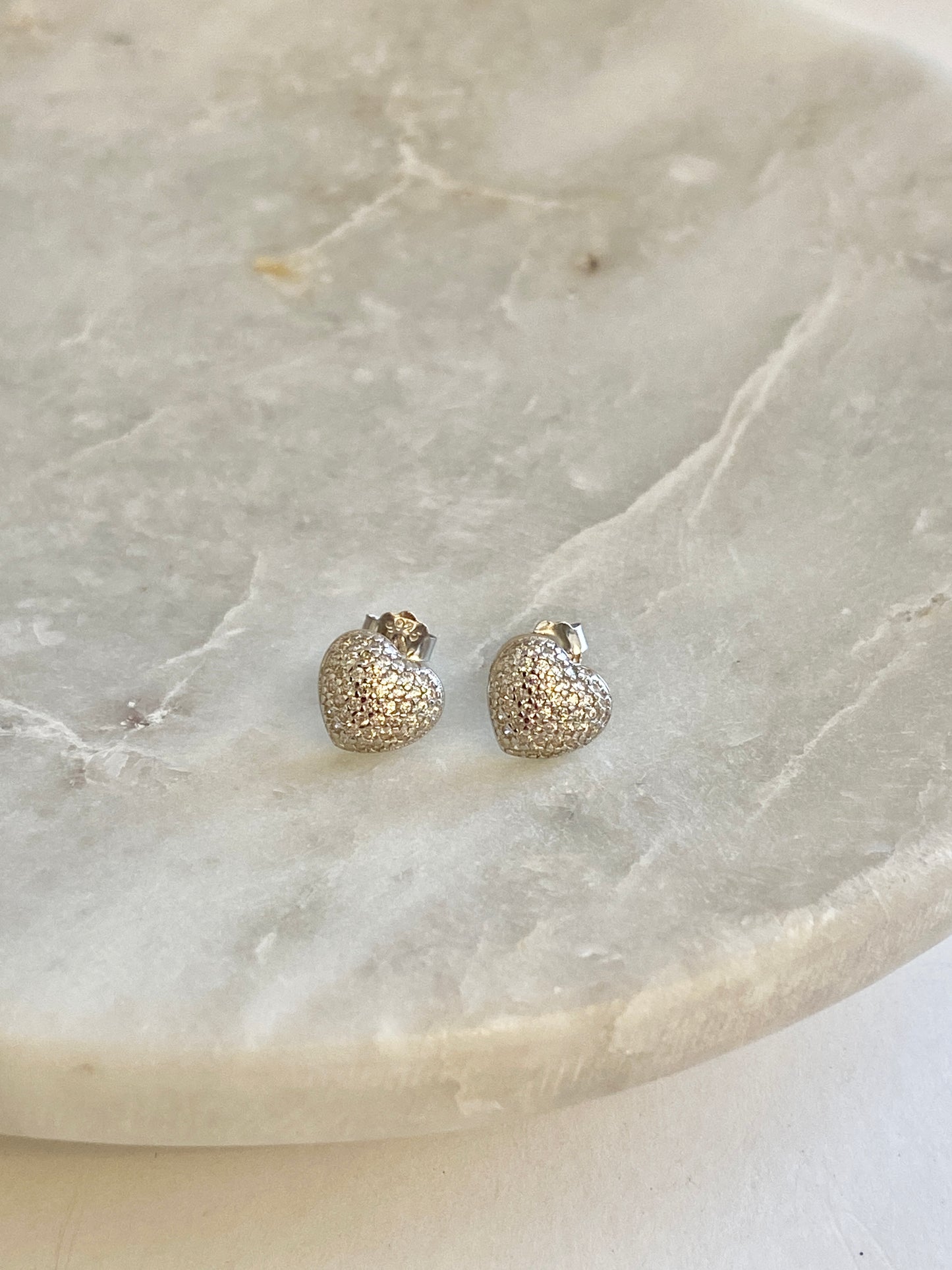 Heart stud earrings