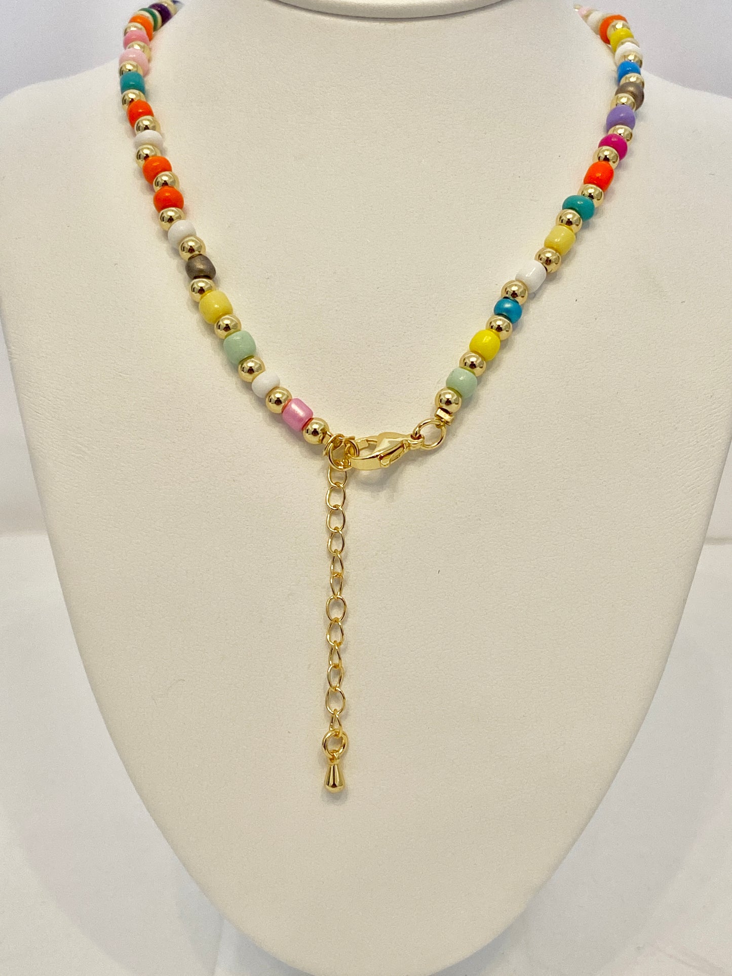 Multicolor happy face necklace