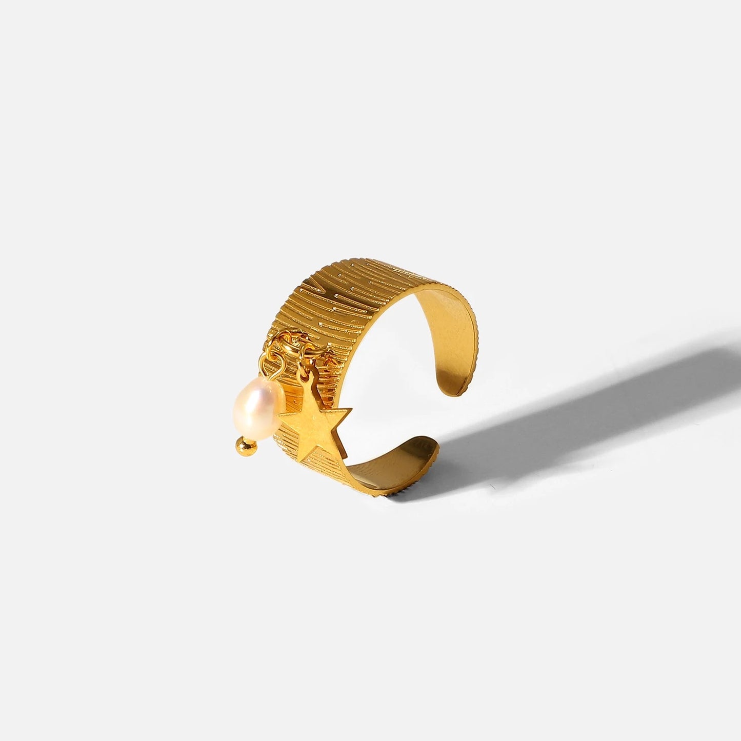 Star and Pearl adjustable ring