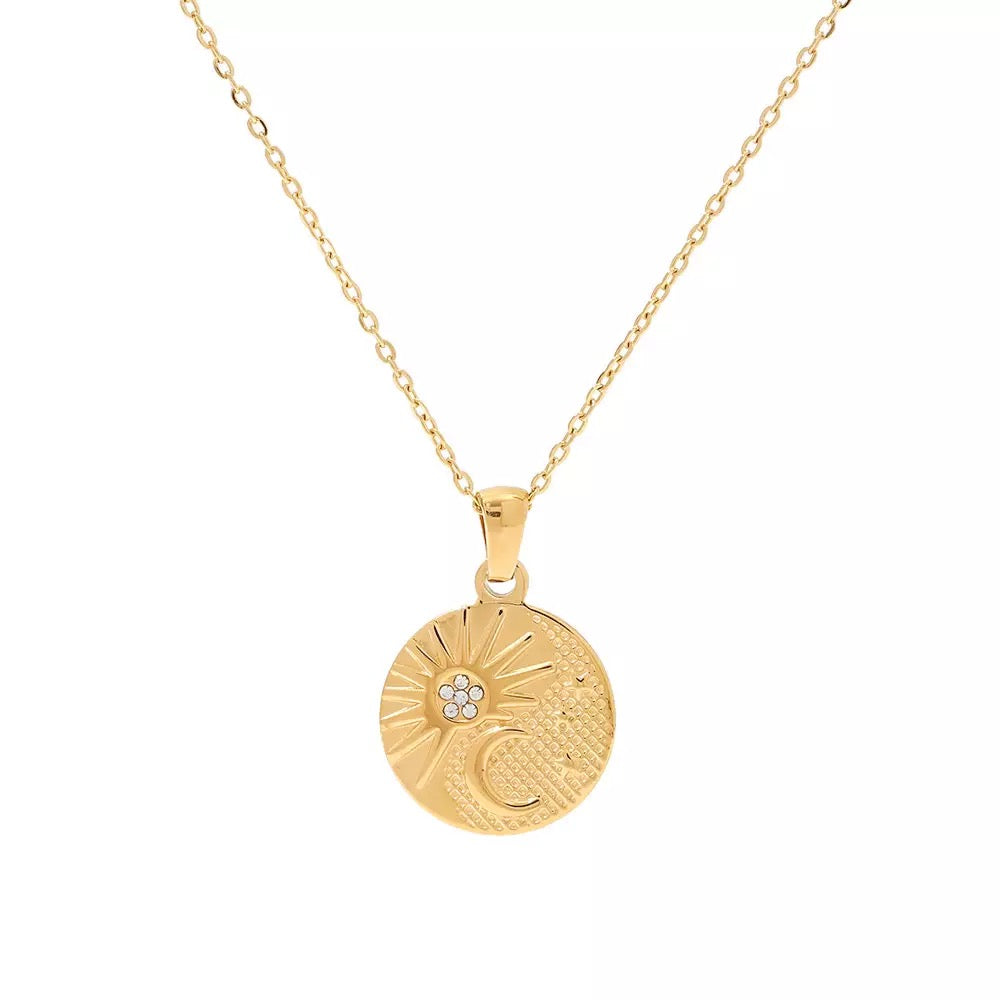 Sun and moon necklace