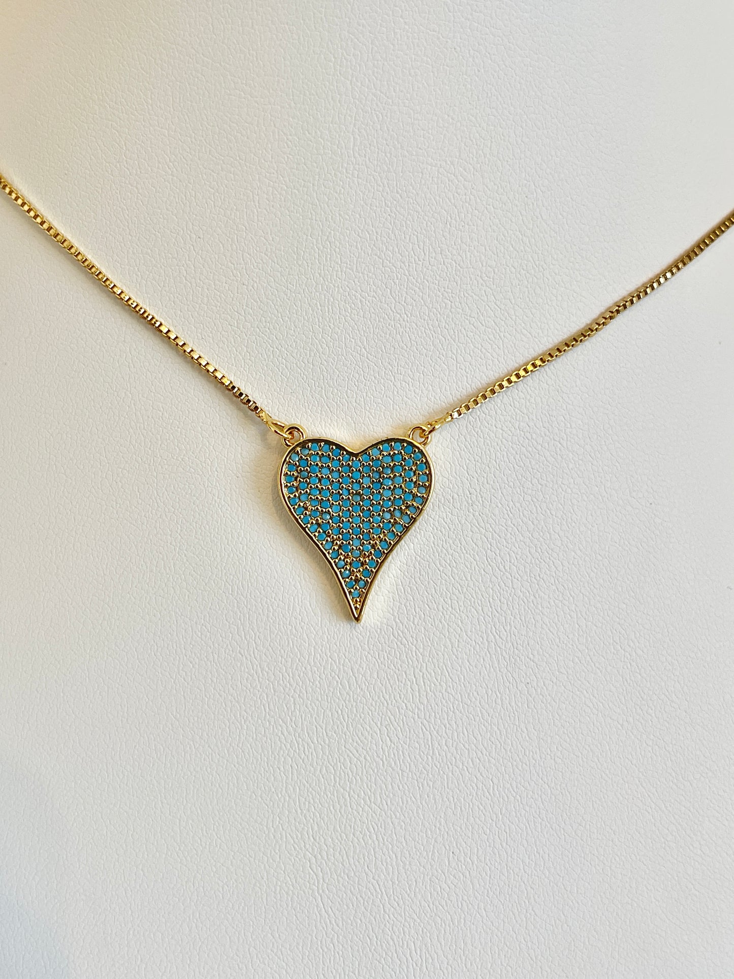 Aqua heart necklace