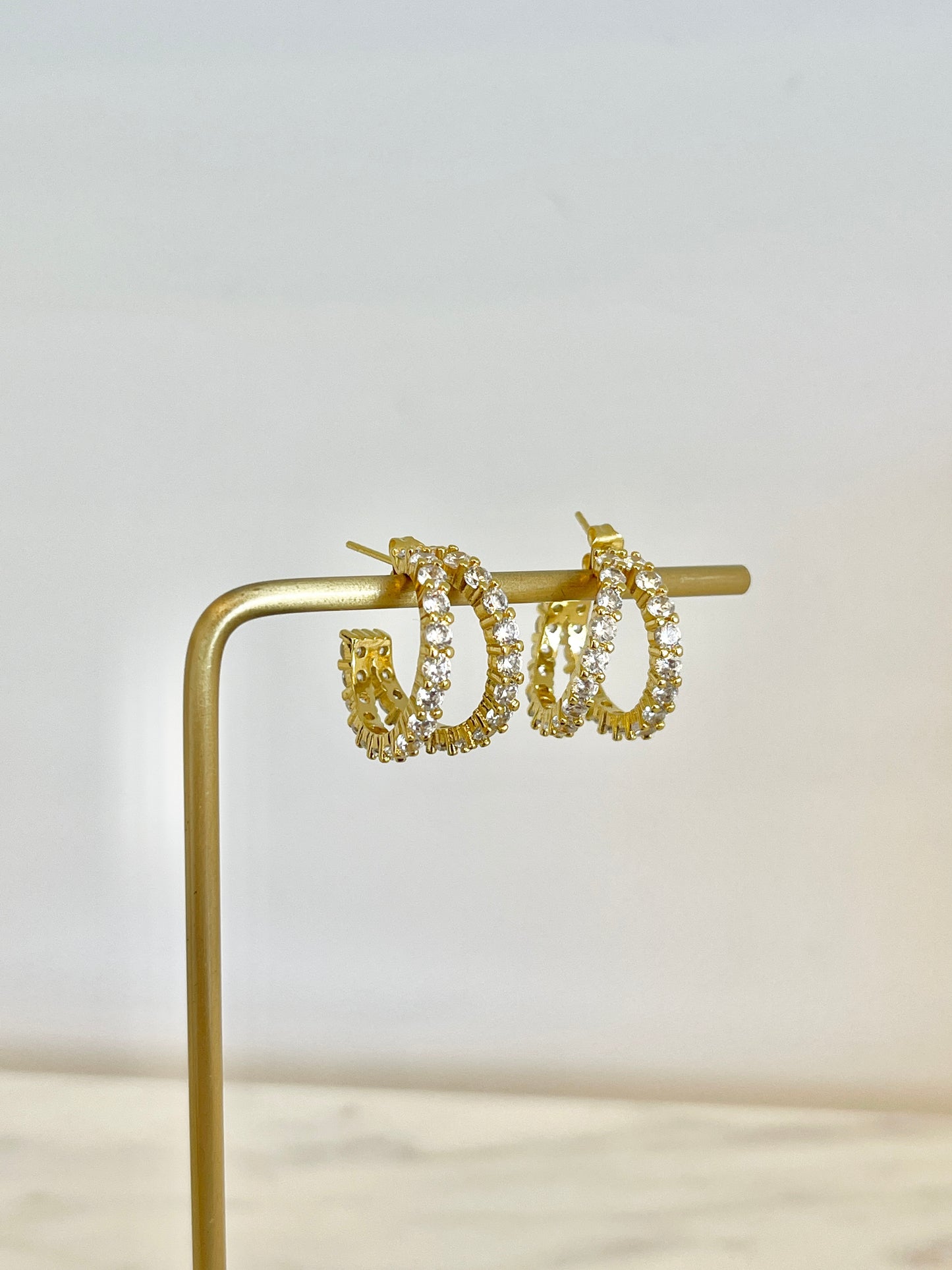 Zircon cubic stud earrings