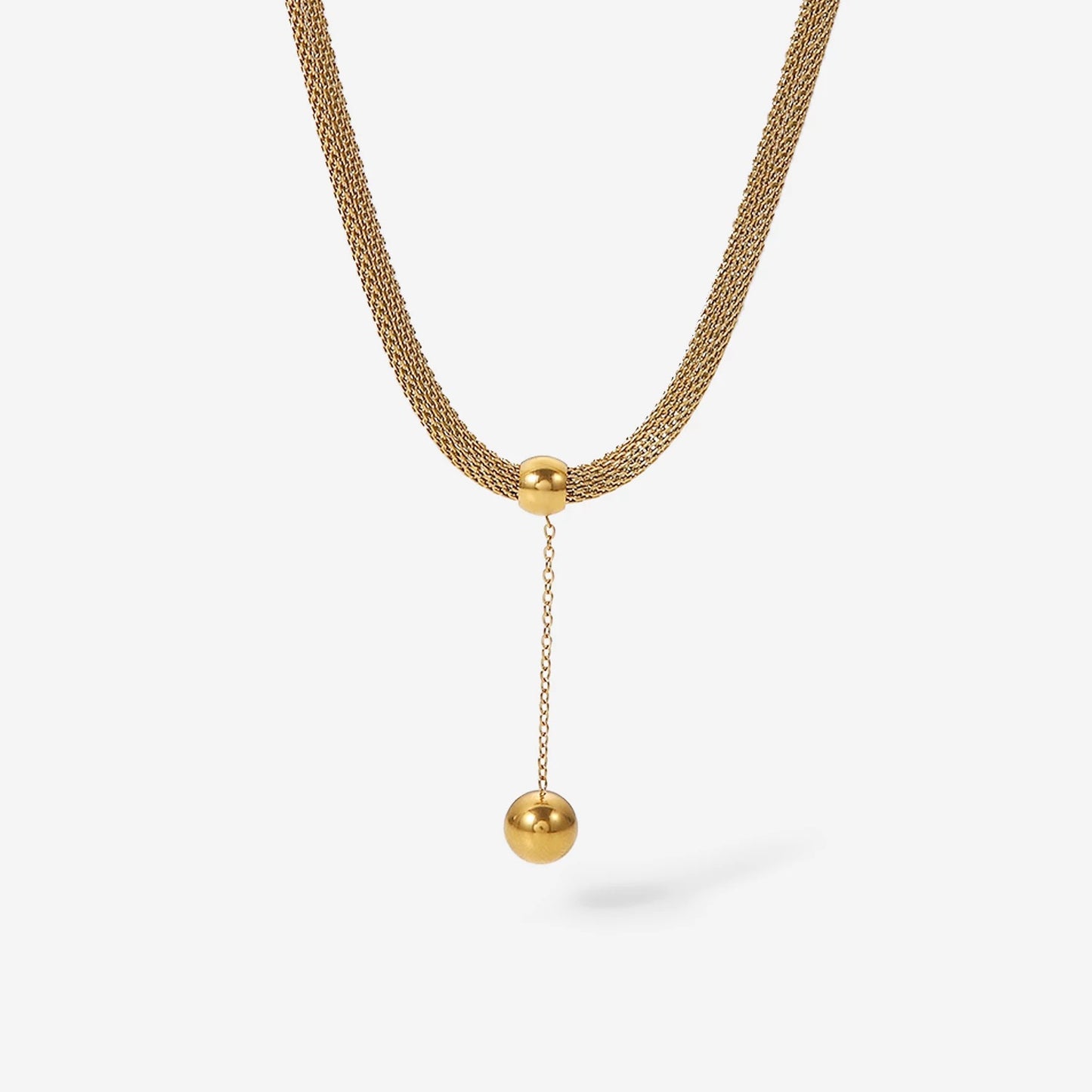Drop round beads necklace