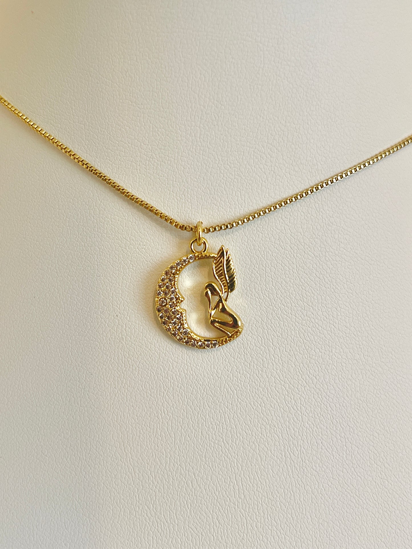 Fairy godmother and moon necklace