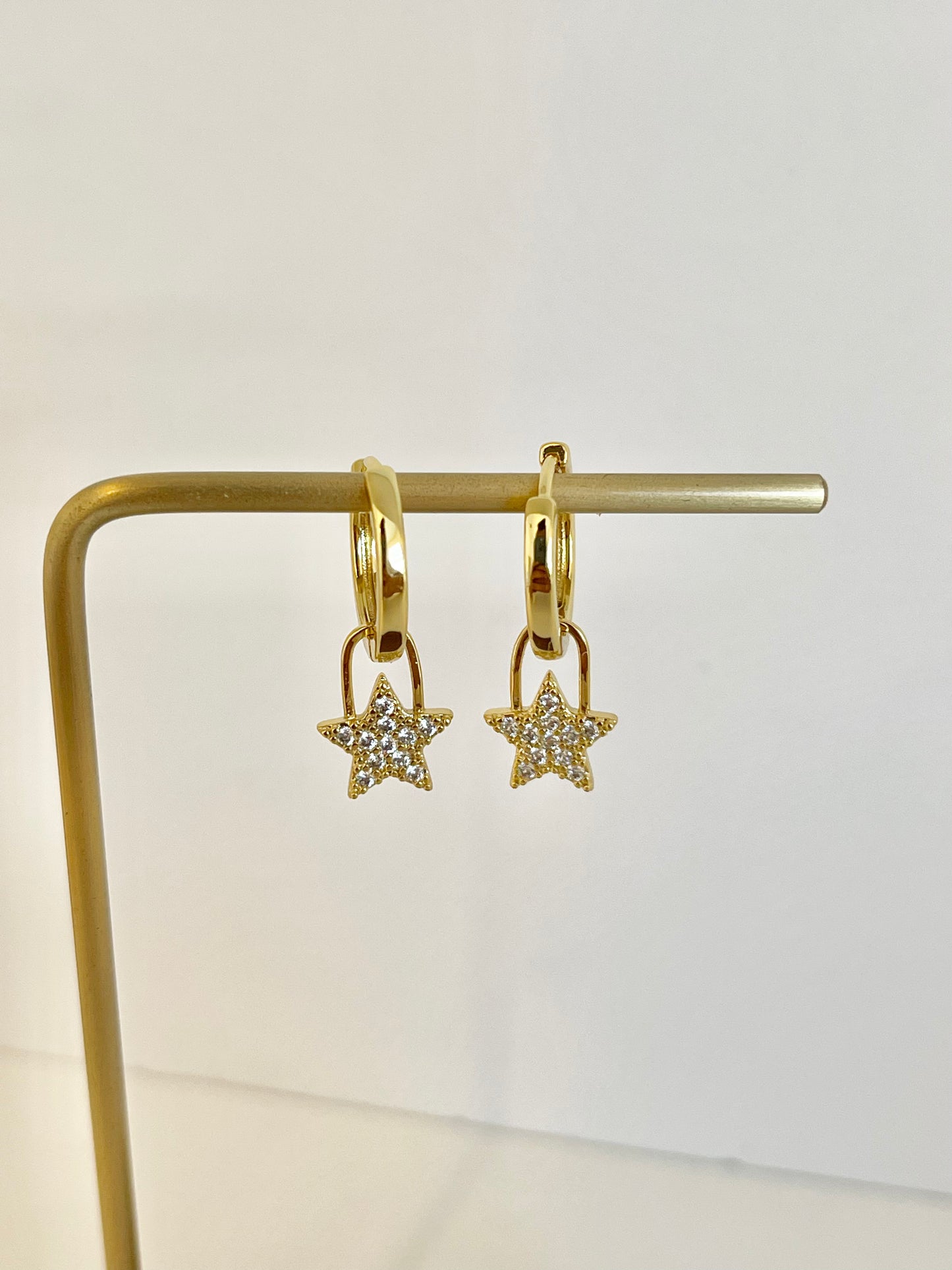 Star Hoops Earrings Charm
