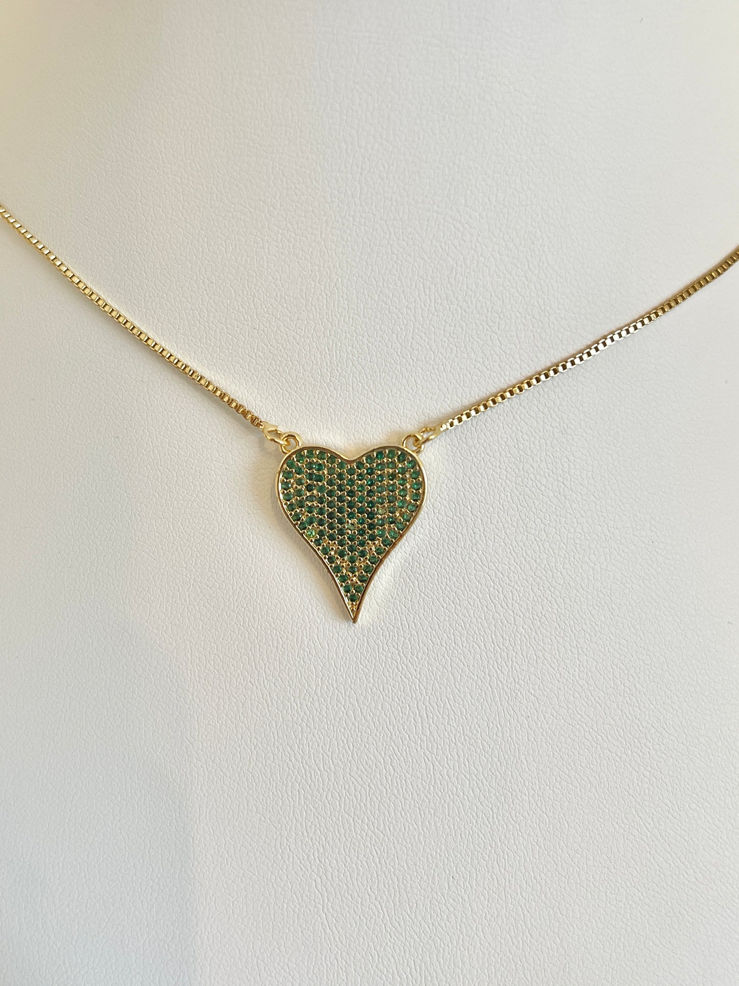 Green heart necklace