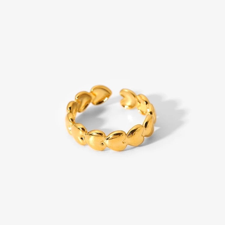 Love heart adjustable ring