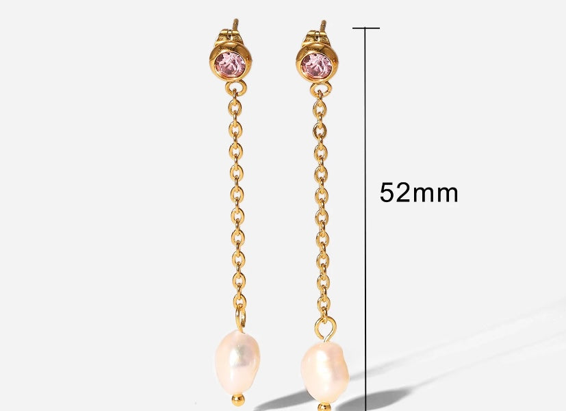 Long chain Pearl earrings