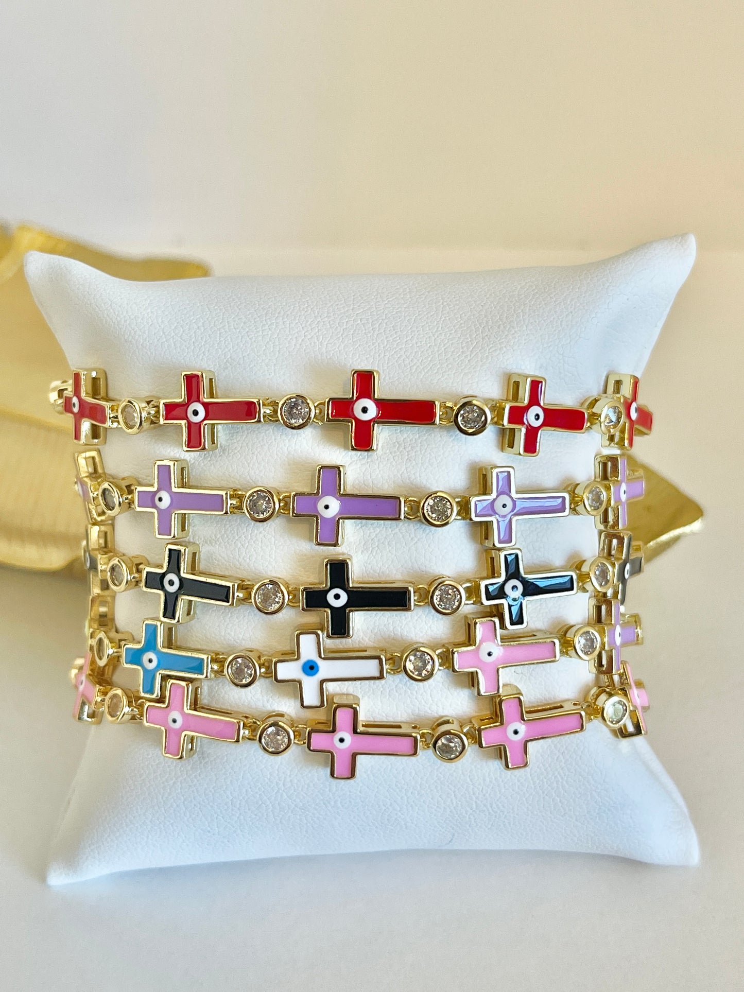 Cross evil eye bracelet