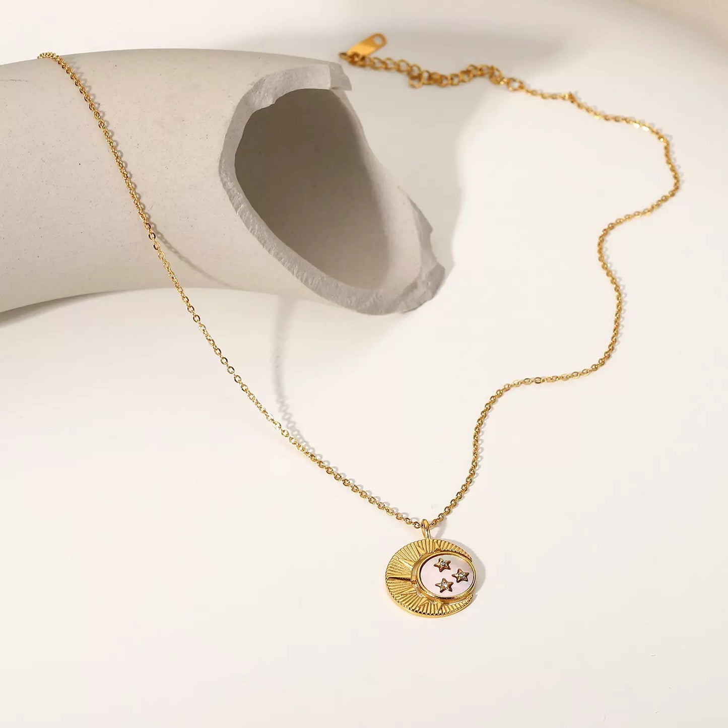 Moon and star necklace