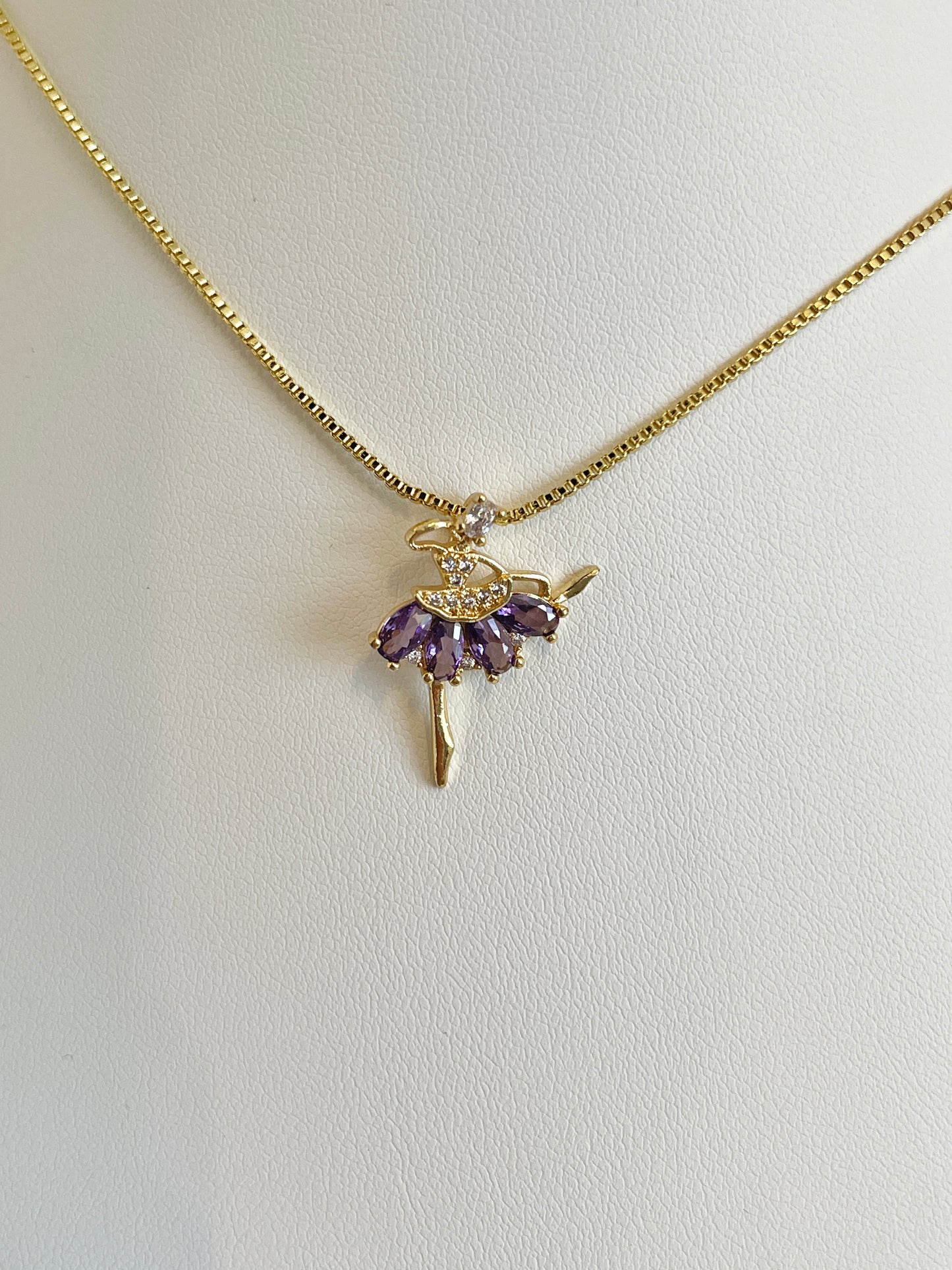 Purple ballerina necklace